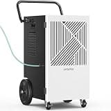 Waykar 155 Pints Commercial Dehumidifier with Pump, Drain Hose and Washable Filter Space up to 8000 Sq. Ft, for Basements, Industrial or Commercial Spaces - 5 Year Quality Coverage