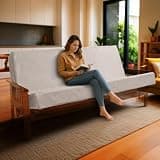 Memory Foam Infused Futon Mattress Full – Washable Removable Cover, Heavy-Duty, Thick Foldable Sofa Bed Cushion