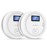 2PCS Tool-Free Mount Indoor Alert Devices, LCD Real-Time Digital Readout, 85dB Loud Audio Prompt, Battery Operated for Residential Scenarios