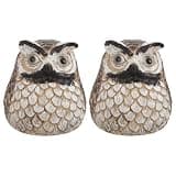 Lurrose 2pcs Owl Key Hider: Outdoor Hidden Key Holder, Decorative Owl Garden Statue, Secret Hiding Spot for Jewelry and Trinkets, Home Decor