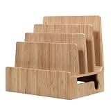 MobileVision Bamboo Charging Station & Multi Device Organizer Slim Version for Smartphones, Tablets, and Laptops