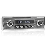 Bluetooth Retro Radio for Classic Vehicles: Single Din Vintage Stereo for Car - AM FM Tuner USB AUX Input Subwoofer RCA Output