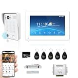 4-Wired 1080P Video Apartment Door Phone Intercom System with 7Inch Monitor (White)