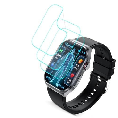 Futanwei for Soves Smart Watch ET585 Screen Protector 2.04" [3 Pack] HD Clear Soft PET Film [Anti-Fingerprint] [Anti-Scratch] [Bubble Free] Compatible for Soves ET585 Smartwatch Fitness Tracker