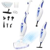 Aspiron 12-in-1 Steam Mop, Fast 15-Sec Heat-Up, 1500W Detachable Handheld Steam Cleaner with 2 Dirt Grip Pads, Removes 99.99% Stubborn Stains for Hardwood Floors, Windows, Tiles, Furniture, Sapphire