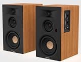 ULTIMEA 3-Way Powered Bookshelf Speakers with 5.25'' Woofer, 70W RMS, App, Edge Horn & BassMX, SUB Out & HDMI ARC for Home Theater, Bluetooth 6.0, Auracast, Grille-Free Design, BS-3
