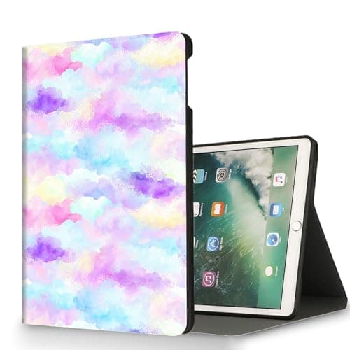 RUUHLJLET for Microsoft Surface Pro 8-13" 2021 Tablet Case,Auto Wake/Sleep,Adjustable Stand Protective Cover - Watercolor Clouds