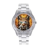 NTVOWPZO Three-Hand Analog Stainless Steel Watches for Men Easy Reader
