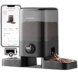 oneisall Cordless 2.4Ghz WiFi Automatic Cat Feeder for 2 Cats, Rechargeable 100-Day Battery Operated Auto Cat Feeder, 20 Cups/5L Timed Cats Food Dispenser Automatic for Large Kibble, Smart App Control