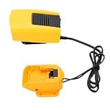 Hyuduo Space Heater Battery Smart Thermostatic Heater with Dual USB Outputs 200W Adjustable Tilt Quiet Operation for Workspace Desk Jobsite Outdoor