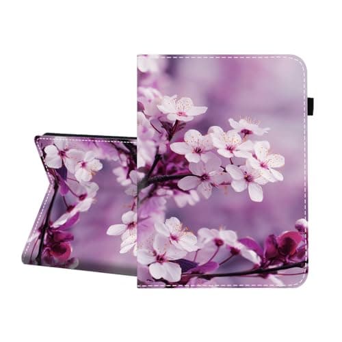 CICPLKSE Case for iPad 2/iPad 3/iPad 4 Case 2011/2012 (Old Model),Premium PU Leather Cover with Auto Sleep Wake,Purple Cherry Blossoms