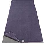 Gaiam Yoga Mat Towel — Non-Slip Microfiber Hot Yoga Towel, 24" x 68" Mat-Sized, Quick Dry & Super Absorbent for Bikram, Pilates & Gym, Heron Lilac