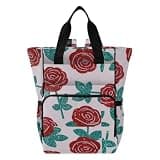 Amooorous Diaper Bag Backpack Diaper Bags For Baby Girl Boy Fake Glitter Cartoon Rose Flower Pink