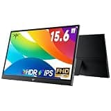 KTC Portable Monitor 15.6 Inch, FHD 1080P Travel Laptop Monitor Extender with USB-C HDMI, Ultra-Slim IPS HDR Display with Speakers, Second Monitor Screen for Laptop Phone Xbox Mac Switch, Black H15F9