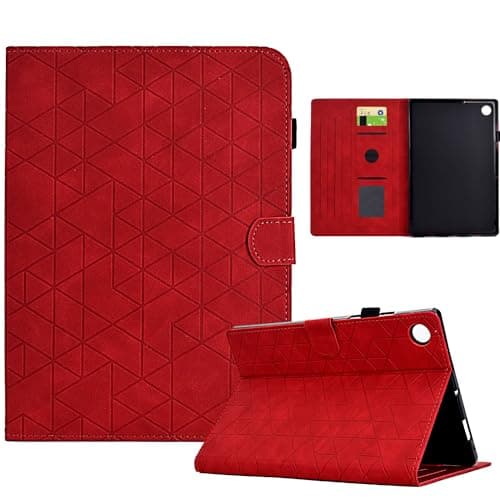 PREDCFVY Premium Leather Case with Stand Function Compatible Samsung Galaxy Tab A8 10.5 Inch SM-X200/X205 Multi-Angle View and Auto Sleep Wake (Red)