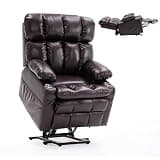 Dual Motor Faux Leather Power Lift Recliner Chair with Adjustable Headrest Infinite Position Electric Recliner Chair with Massage for Elderly Living Room