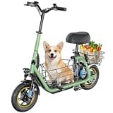 Gyroor C1Pro Electric Scooter with Seat for Adults, Foldable Commuter E-Scooter, 25-Mile Range & 19 MPH Top Speed, 12" Pneumatic Tires, Dual Suspension for Daily Commuting