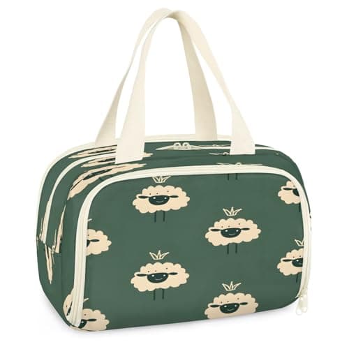 Hsnar Travel Toiletry Bag for Women, Makeup Bag Organizer with Handle, Cute Lamp Large Cosmetic Bag for Travel, Vacation, Toiletries Storage