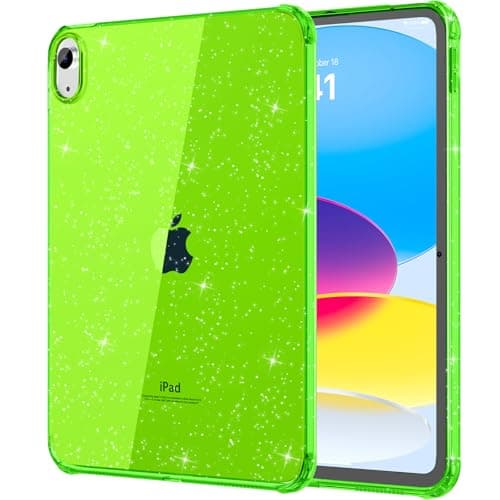 MoKo Clear Case for iPad (A16) 11th Generation 2025 11-inch/10th Generation 2022 10.9", Lightweight Soft TPU, Anti-Scratch Ultra Slim Protective Tablet Cover, Impact Resistant, Mint Green Glitter