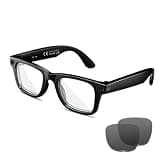 KWENRUN AI Smart Glasses with 8MP Camera, 1080P Video & HD Photo, Bluetooth Audio, AI Voice Assistant, Real-Time Translation, Object Recognition, Noise-Cancel Calls, Photochromic +2 Sunglasses Lenses
