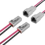 JRready ST9031 Deutsch 2 Wire DTP Connectors Kit 10AWG (UL3266), IP68 Waterproof Automotive Electrical 2 Pin Connector, Gray Male and Female Wire Harness Connectors for Car Truck Boat, 2 Sets