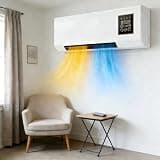 2-in-1 Mini Wall Mounted Air Conditioner Fan, Portable Cooling & Heating System for Bathroom, Office, Bedroom, Rv, Ac Heater Combo Unit with Remote Control White