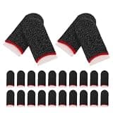 PACKOVE Breathable Fiber Thumb Covers Gaming Finger Sleeves 20 Pair with Touch Sensitivity and Sweat Resistance, Comfortable Gaming Gloves for Mobile and Tablet for Mobile Game Players