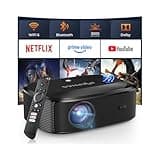 4K Projector with WiFi and Bluetooth - 3000 ANSI Lumens, ELEPHAS Outdoor Movie Projector Compatible with NETFLIX/Prime Video/YouTube, Smart Projector for HDMI/USB/iOS/Android, Portable Home Cinema