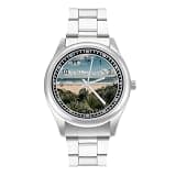 NTVOWPZO Three-Hand Analog Stainless Steel Watches for Men Easy Reader