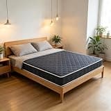 XUOXFUTZIG 6 Inch Foam Mattress for Twin Full Bed Frame Alternative, Navy Diamond Quilted Bunk Bed Pad, Sleep Cushion Pack in Box, Black Blue