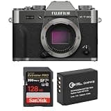 Fujifilm X-T30 III Mirrorless Camera, Charcoal Silver, Bundle with Extra Battery and 128GB Memory Card