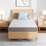 Amazon Basics Plush Memory Foam Mattress, Breathable, 8 Inch, Full, White/Grey, 75 x 54 x 8 inches