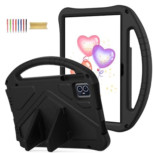 Kids Case for Onn 7 Inch 2024 Gen 4 Model:100135924, Soft Silicone Lightweight Kickstand Handle Design Shockproof Kids Friendly Onn 7 Inch 2024 Case Cover for Girls Boys, Black