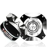 TANVSO 4 Inch Black Silver Super Tweeters for Car Audio, 1200W MAX 4 Ohm Bullet Tweeter Speakers Pair, 107dB Titanium Compression Drivers with 1.5 Inch Voice Coil for Door Panels Speaker Boxes