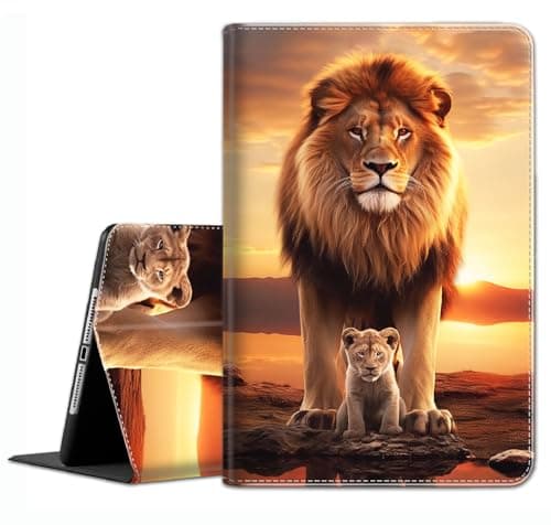 Case for Galaxy Tab A7 10.4 Inch 2022/2020 (SM-T509 T500 T503 T505 T507) - Slim Fit Standing Cover with Auto Sleep/Wake for Samsung Galaxy Tab A7 10.4 Inch，Lioness and Cub