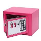 Omquot Small Steel Home Safe Box Fashion Electronic Safe Box Pink for Home Use