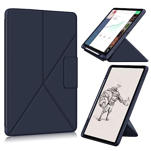 PREDCFVY For iPad 11 Inch 2018/2020/2021/2022 Tablet Case,Slim Stand PC Hard Back Shell Protective Smart Cover,Multi-Viewing Angles Folio Auto Sleep/Wake(Dark blue)