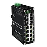 Centopto Industrial 14-Port Ethernet Switch - 8x RJ45 10/100/1000Mbps, 4x SFP, 2x 10G SFP+, DIN Rail Mount, Unmanaged, 10Gbps Fiber