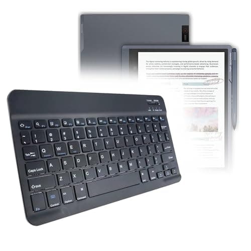 BoxWave Keyboard Compatible with Penstar M10C eNote Pro (10.3 in) - SlimKeys Bluetooth Keyboard, Portable Thin with Chiclet-Style Keys - Jet Black
