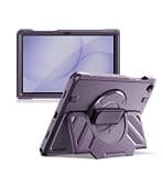 Dexnor Case for Samsung Galaxy Tab A9+/A9 Plus 11 inch, Rugged Protective Case with 360° Rotating Hand Strap & Large Steady Stand & Screen Protector Shockproof Full-Body Bumper Cover, Purple