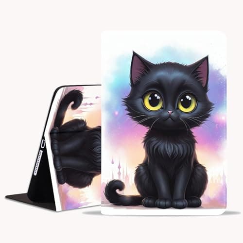 BWOOLL Case for iPad Pro 11 Inch M4 (2024, 5th Generation) - Slim Lightweight PU Leather Stand Cover with Auto Wake/Sleep for iPad Pro 11 2024, Black Cat