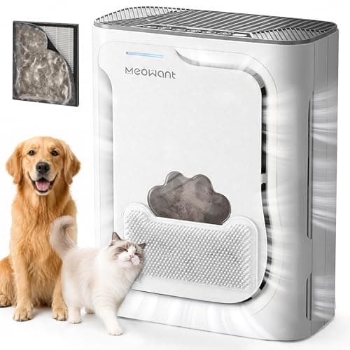 Meowant Air Purifiers for Home Pets, U-Shaped Air Inlet Pet Air Purifier for Large Room 2200Ft², H13 HEPA, Washable Pre-Filter & PM2.5 Air Quality Monitor, Air Cleaner for Pet Hair Dander Odor Dust