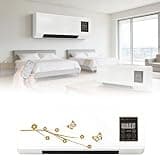 Portable Wall Mounted Mini Ductless Air Conditioner, 2-in-1 Ac Heater with Cooling & Heating, Split Ac System for Home Kitchen Living Room, White Yellow