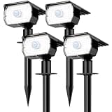 nipify Solar Lights Outdoor Waterproof, Motion Sensor Spot Lights- 4 Pack/56 LED/3 Modes Solar Powered Spotlights 2-in-1 Auto On/Off Landscape Lighting for Outside Yard Wall Garden, Cool White