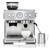 Garvee 20 Bar Espresso Machine with Built-in Grinder, 2.8L Removable Water Tank, Stainless Steel Commercial Coffee Maker for Latte, Cappuccino, Home & Office Use
