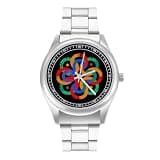 FodPand Mens Stainless Steel 3-Hand Analog Watch Easy Reader 40mm Dial