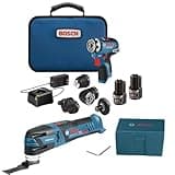 BOSCH GXL12V-270B22 12V Max Brushless 2 Tool Combo Kit with 5-in-1 Flexiclick Cordless Drill/Driver and Starlock Oscillating Multi Tool (Includes: 2 Batteries, Charger & 4 Attachments)