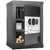 3.5 Cuft Biometric Safe Box for Home, All Steel Construction Jewelry Safe with Customizable Interior Compartments for Money Document Valuables, Cabinet Safes for Home Office Closet