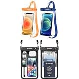Rynapac 4 Pack IPX8 Waterproof Phone Pouch - [10in 2Pack + 8.5in 2Pack] with Lanyard for iPhone 17 16 15 Pro Max