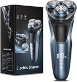 LONKEEN Travel Electric Razor for Men:5D Floating Head Shavers for Men, Smooth Shave Ready in Seconds - IPX7 Waterproof Wet or Dry, USB-C Rechargeable, Stainless Steel Blades，Father's Day Gifts